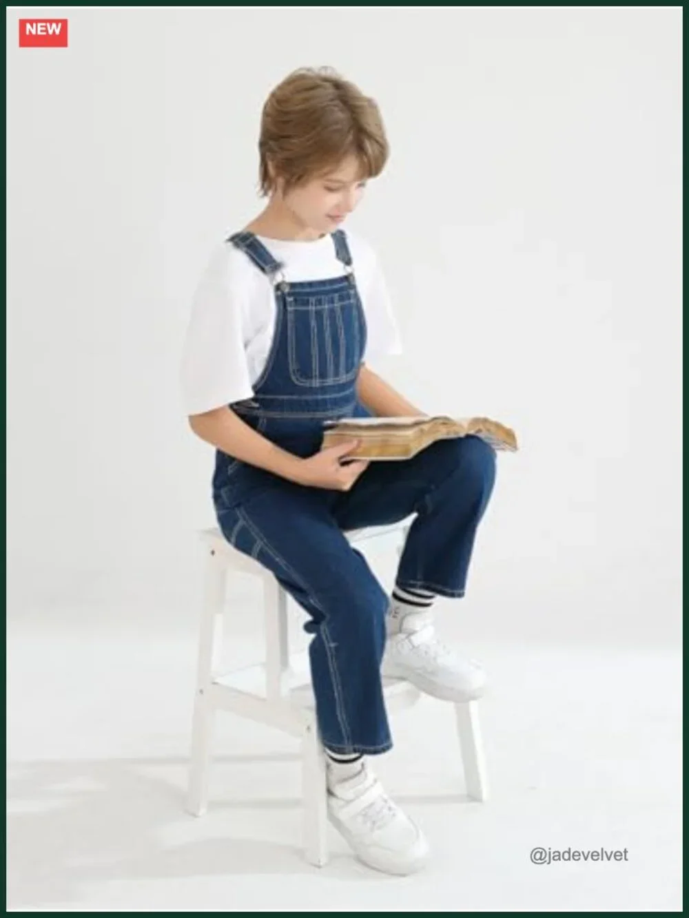 Boys Denim Bib Overalls Adjustable Straps with Pockets